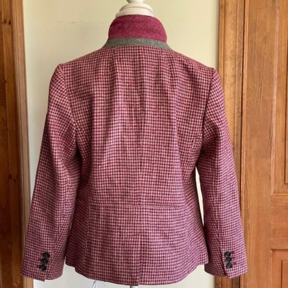 TALBOTS Classic Shetland Blazer Houndstooth Racing Horse Print Lining 10… - Picture 7 of 17